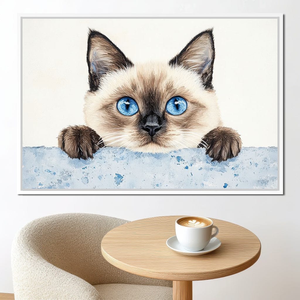 Curious Glance of Feline Eyes Canvas Wall Art
