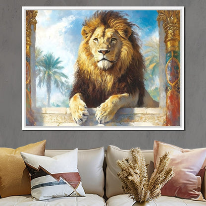 Lion Oasis Canvas Wall Art