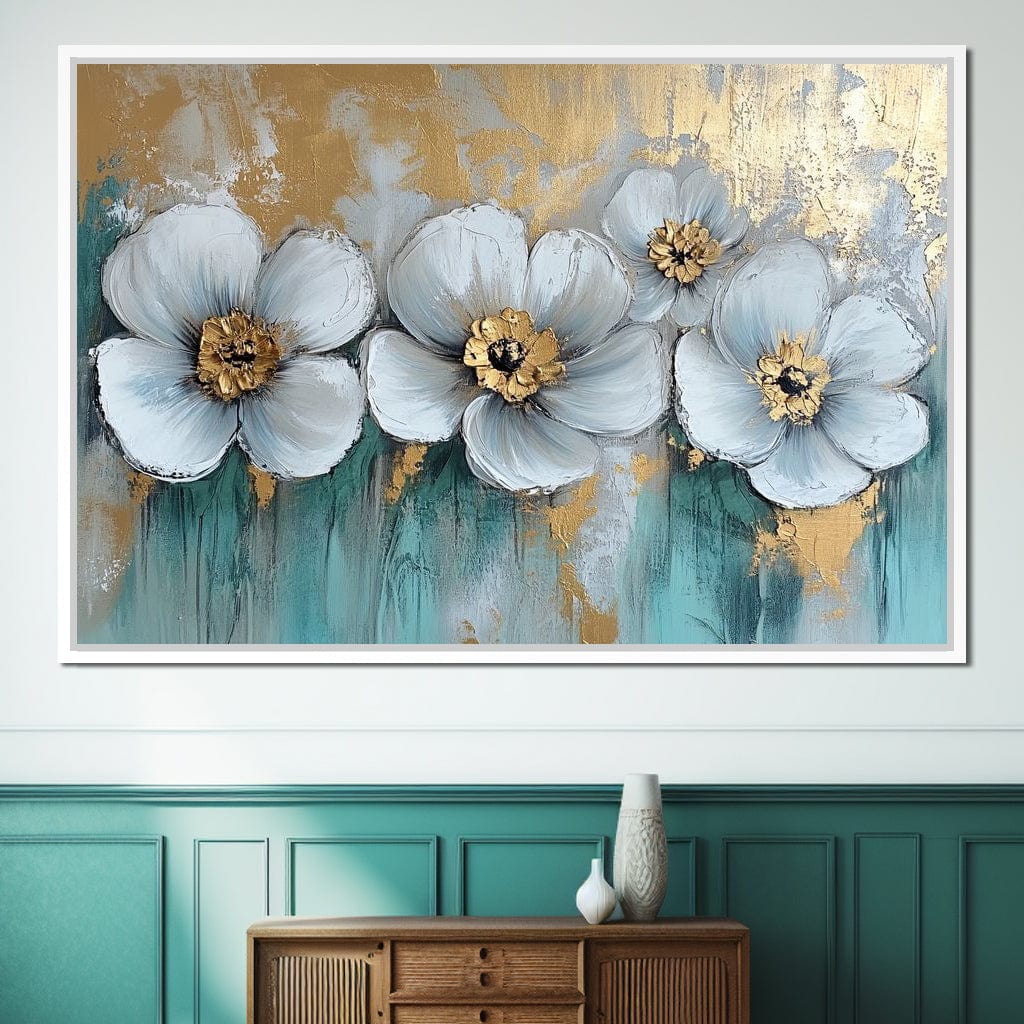 Golden Petals Dreamscape Blooms Canvas Wall Art