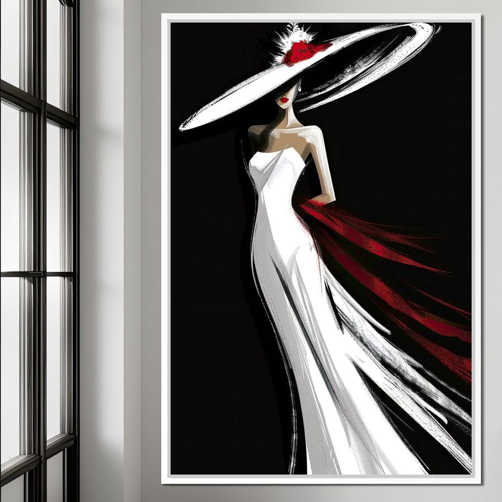 The White Dress - Elegant Silhouette Canvas Wall Art