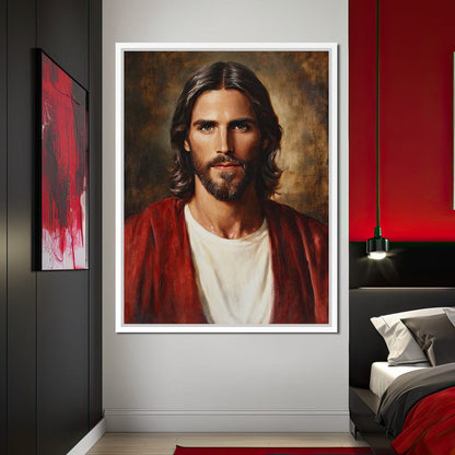 Divine Reflection of Grace Jesus Portrait Canvas Wall Art