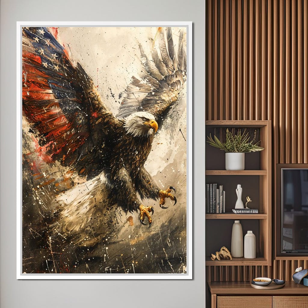 Patriot's Pride: The Eagle's Essence Canvas Wall Art