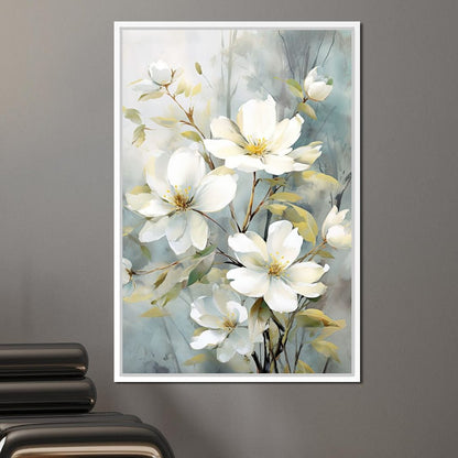 Ethereal Blooms in Mist Canvas Wall Art