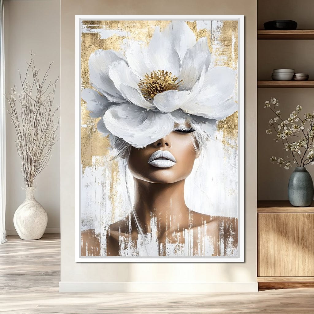 Petals of Golden Elegance Canvas Wall Art