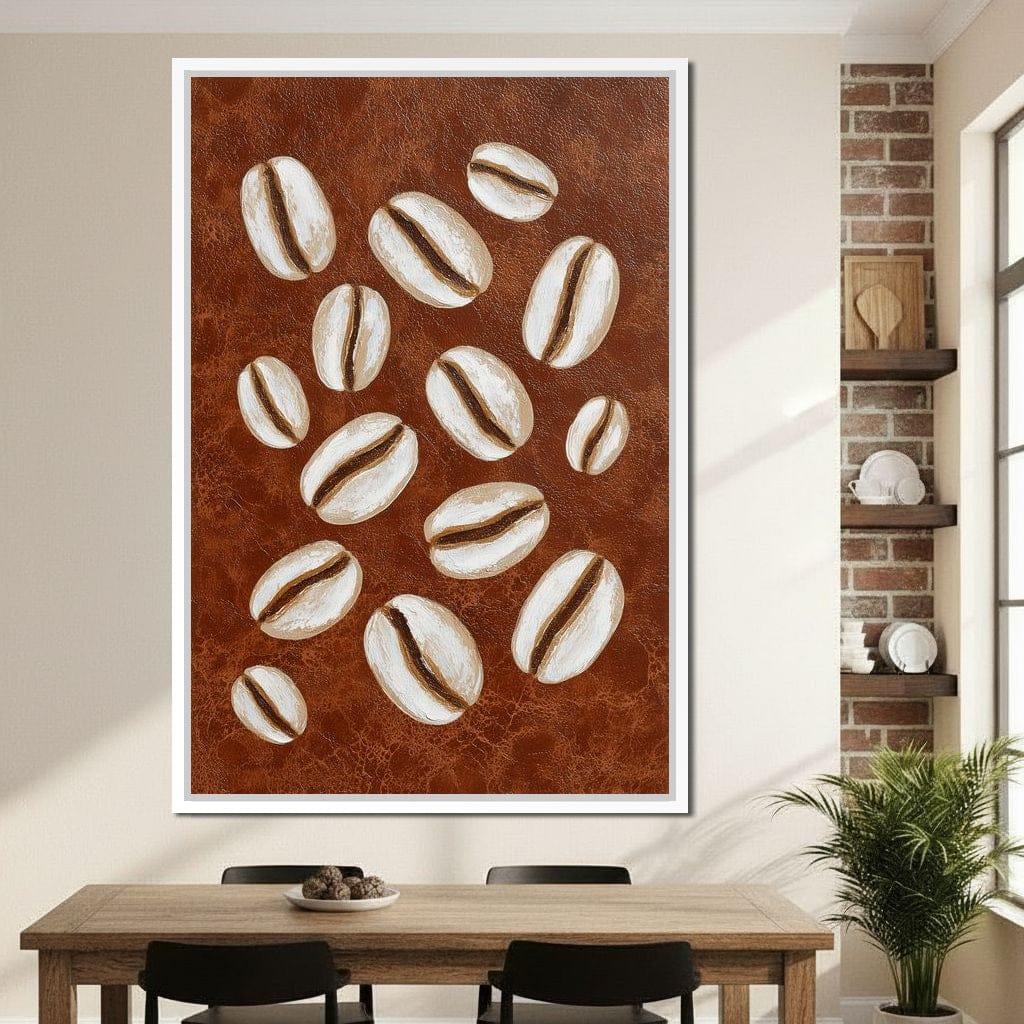 Coffee Beans Brown Background Canvas Wall Art