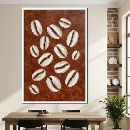 Coffee Beans Brown Background Canvas Wall Art