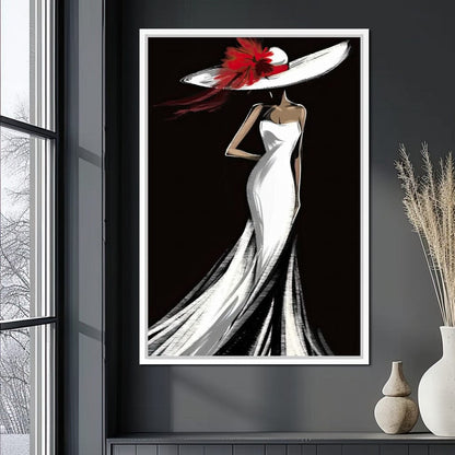 The White Dress - Elegant Nocturne Silhouette Canvas Wall Art