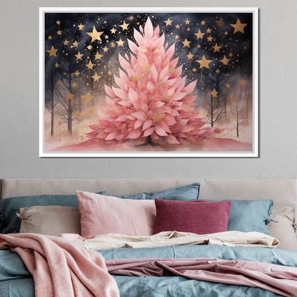 Pink Pine Tree Canvas Wall Art