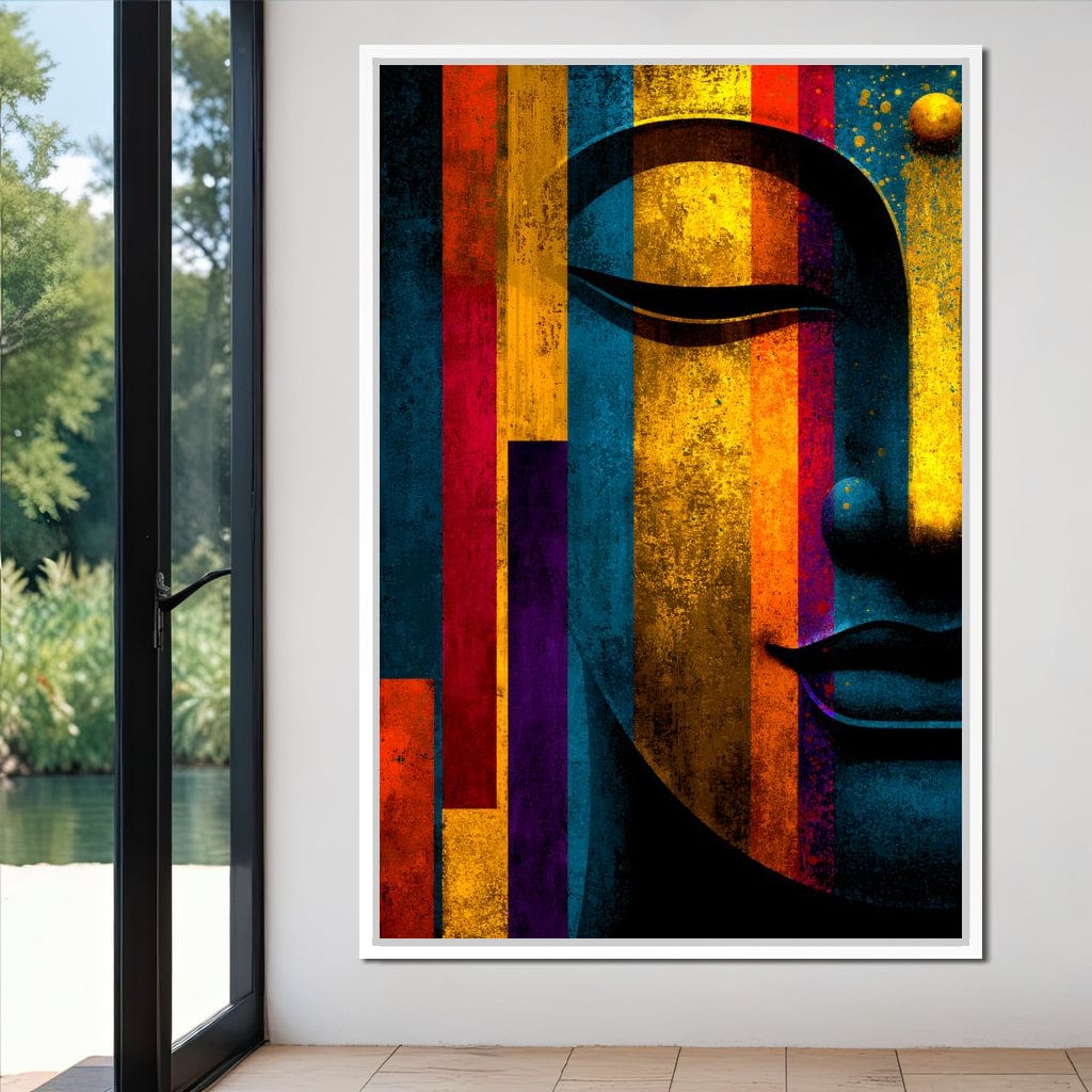 Radiant Stripes of Tranquil Face Canvas Wall Art