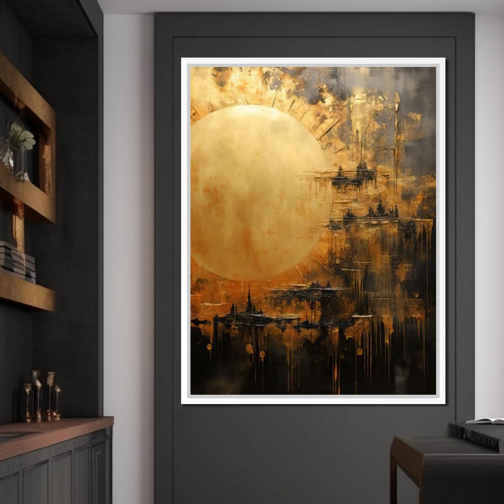 Golden Sun Atmosphere Canvas Wall Art