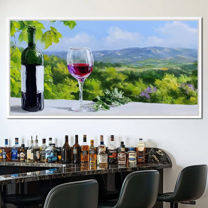 Sunlit Vineyard Elegance Canvas Wall Art