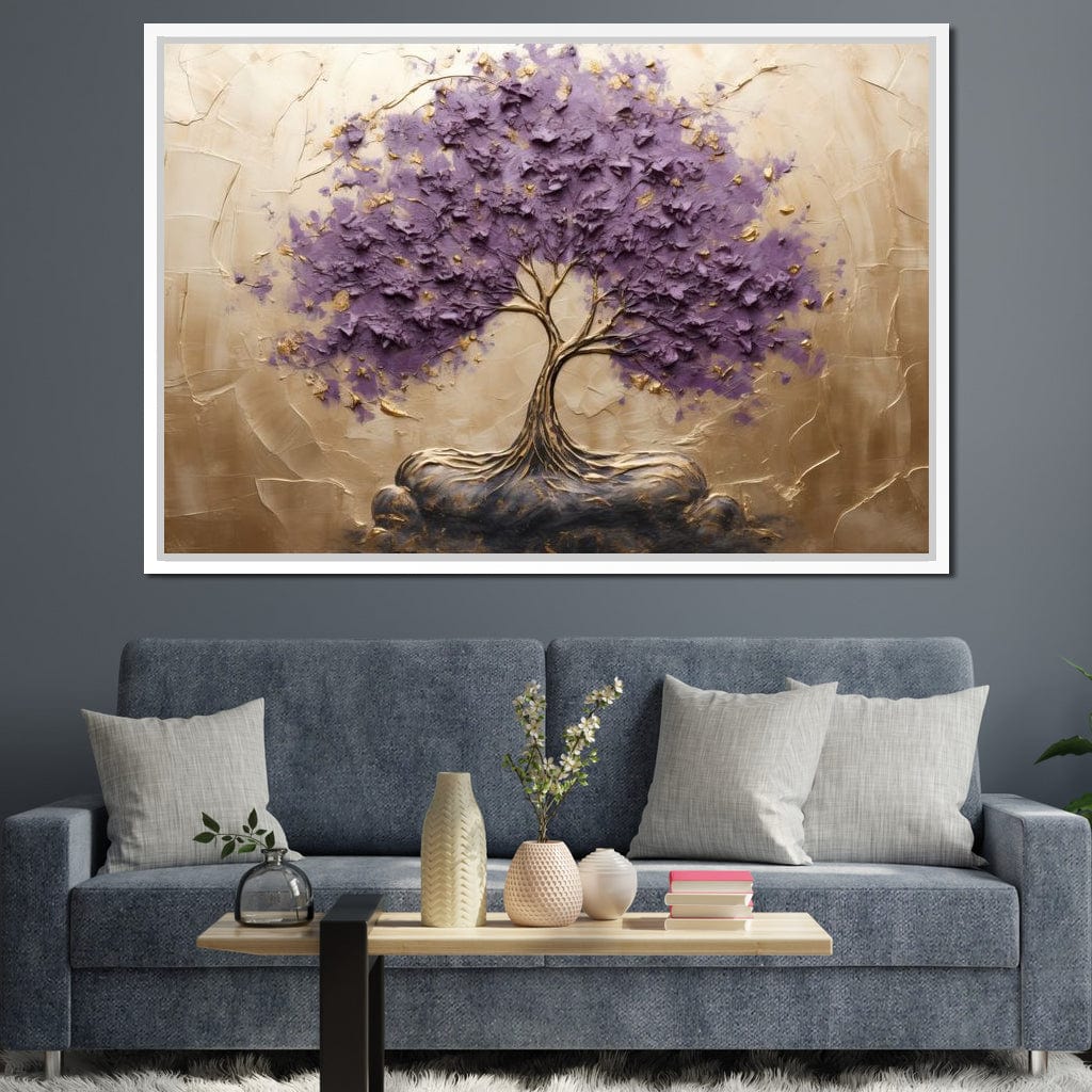 Golden Grove in Purple Hues Canvas Wall Art