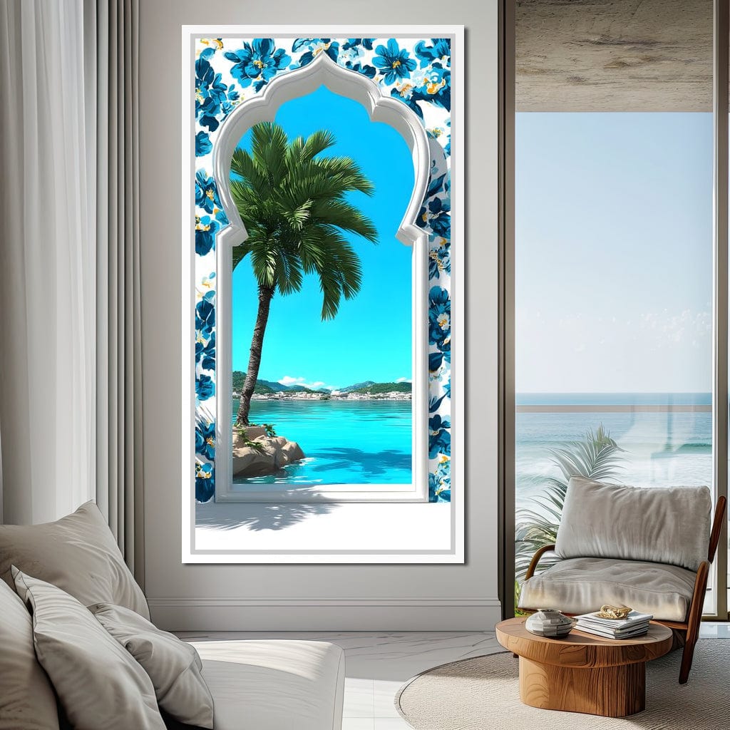 Tropical Window to Tranquility Canvas Wall Art
