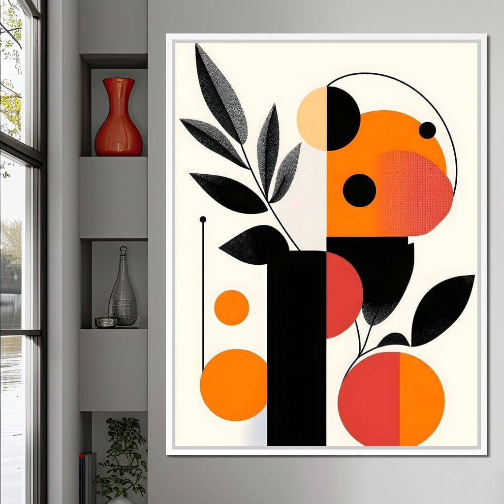 Mid Century Citrus Geometry Canvas Wall Art