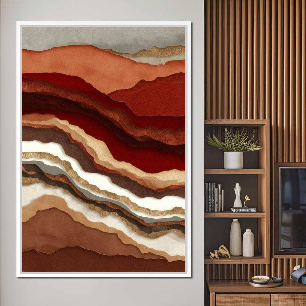 Desert Strata Gold Ridges Canvas Wall Art