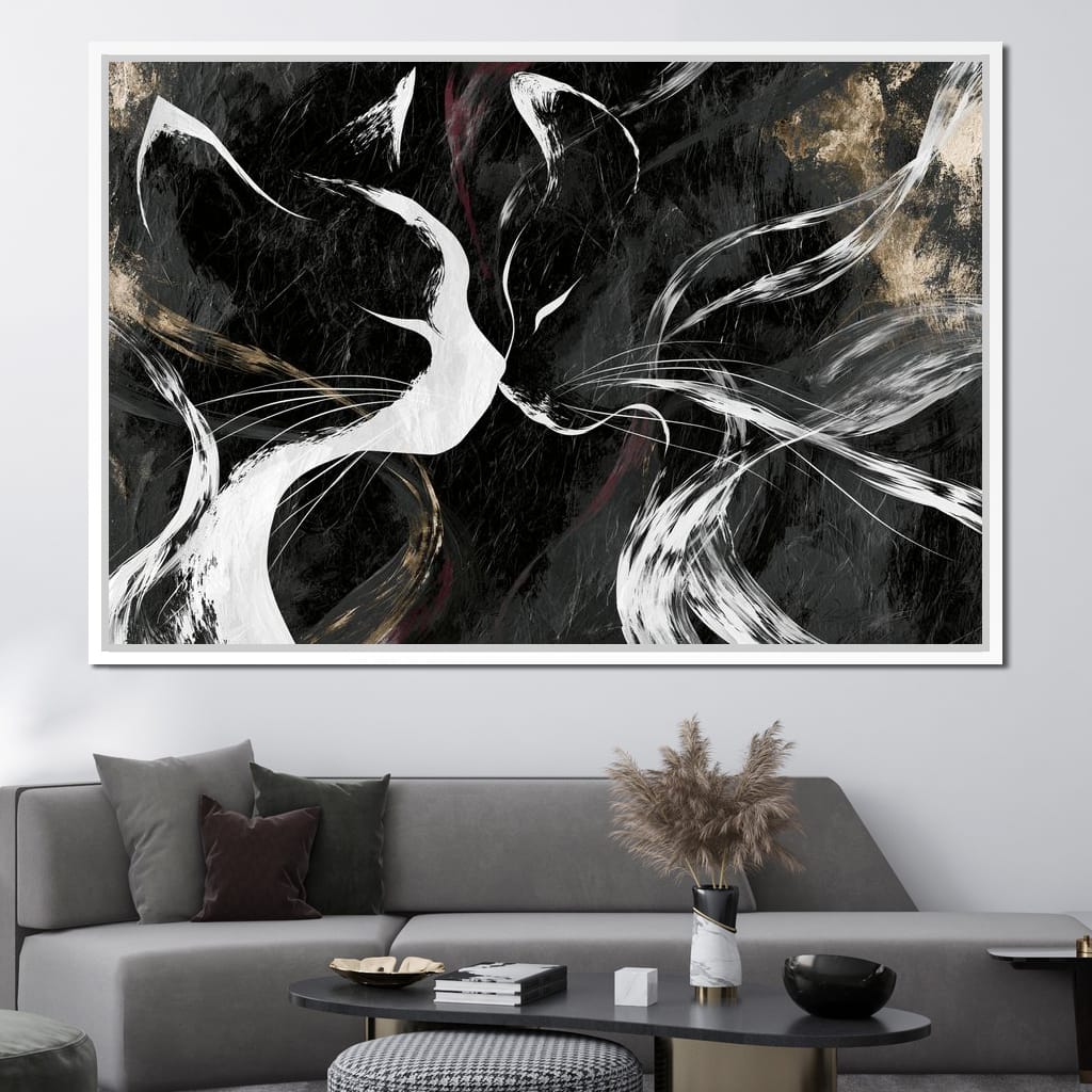 Gentle Souls Touching Their Cold Noses Canvas Wall Art