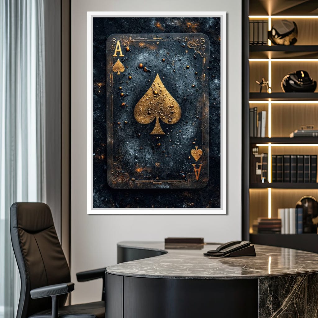 Golden Ace of Cosmic Dust Canvas Wall Art