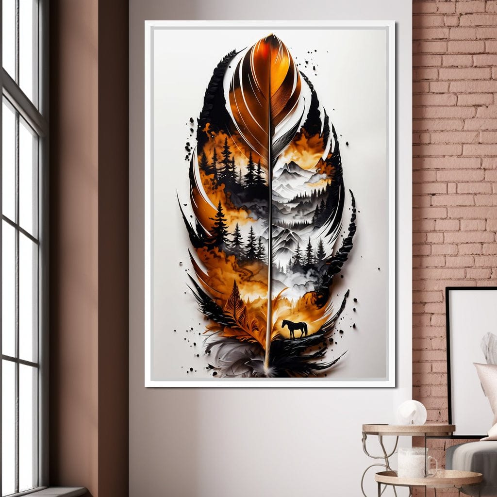 Nature in a Feather Canvas Wall Art