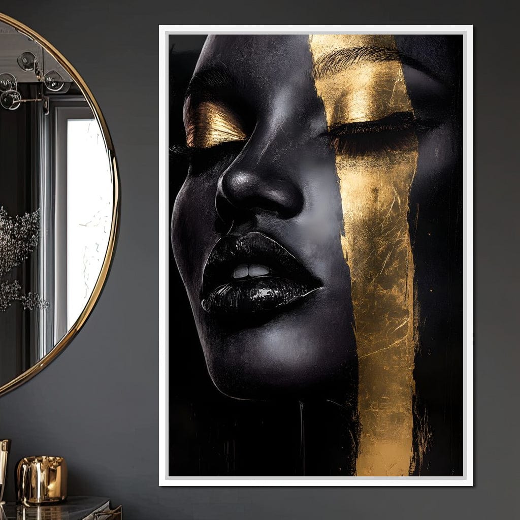 Golden Elegance Unveiled Canvas Wall Art