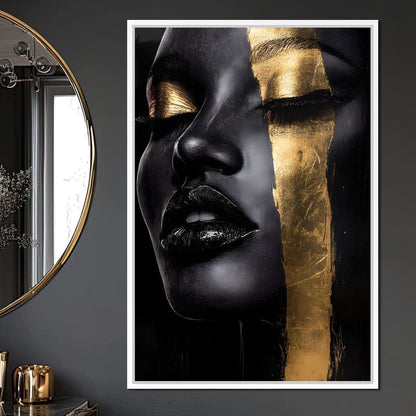 Golden Elegance Unveiled Canvas Wall Art