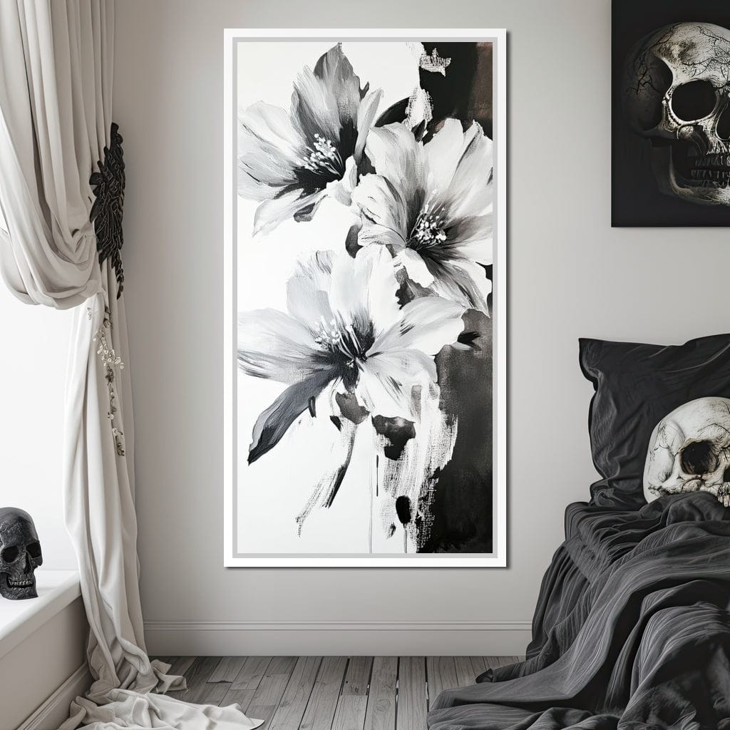 Monochrome Flora Harmony Canvas Wall Art