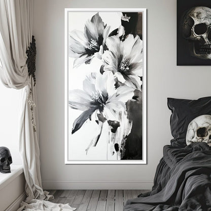 Monochrome Flora Harmony Canvas Wall Art