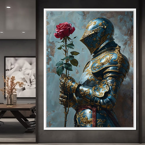 Knight of the Velvet Bloom Canvas Wall Art