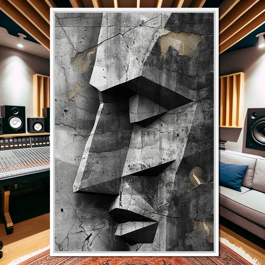 Monochrome Geometric Echoes Canvas Wall Art
