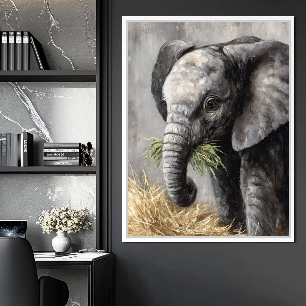 Gentle Giant Elephant Portrait Canvas Wall Art