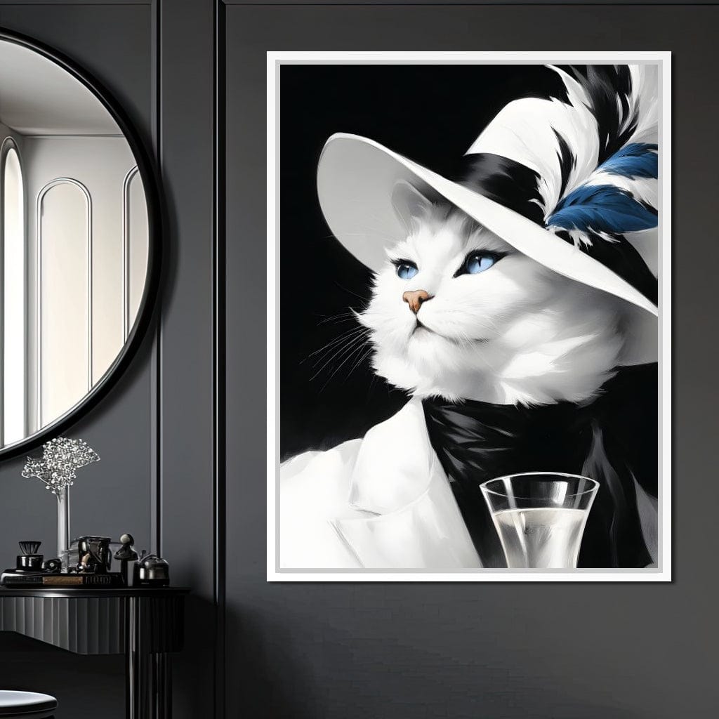 Sophisticated Feline Reverie Canvas Wall Art