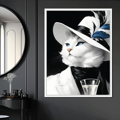 Sophisticated Feline Reverie Canvas Wall Art