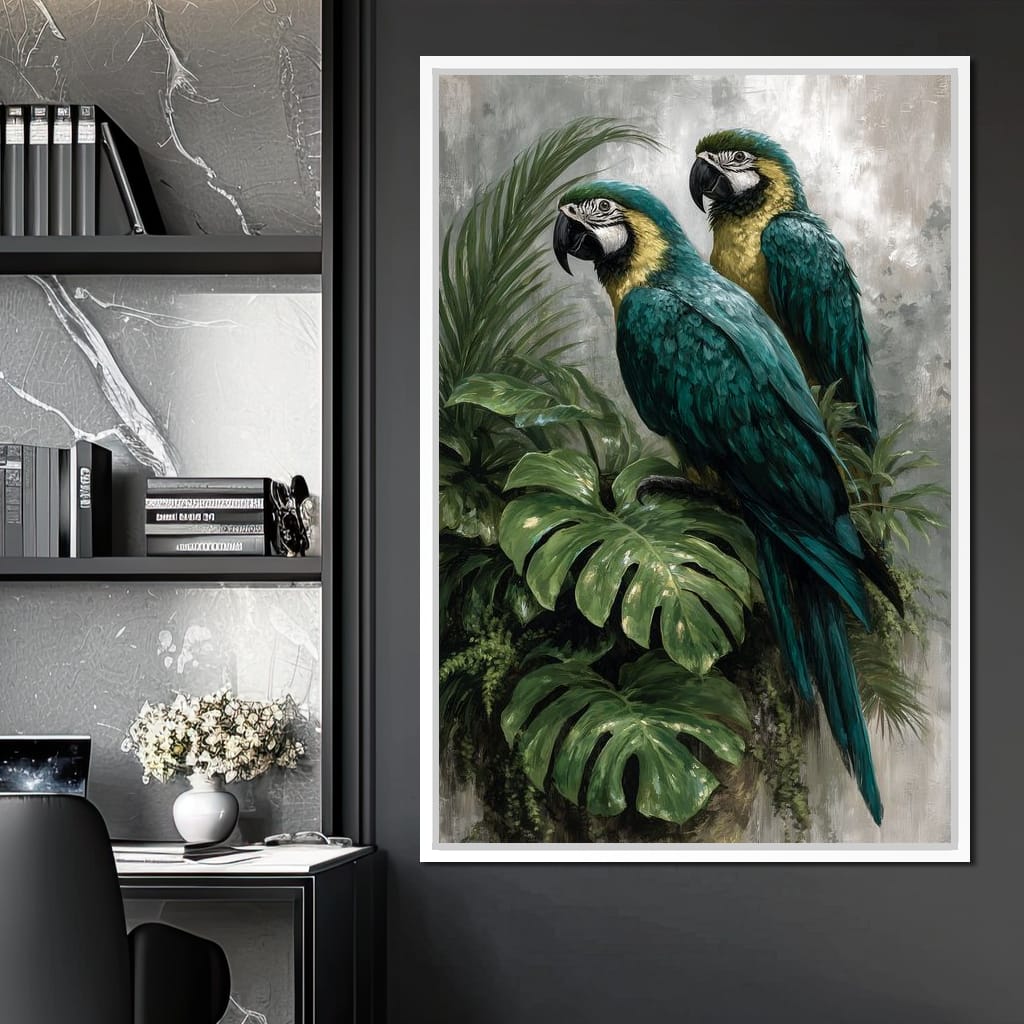 Emerald Jungle Guardians Canvas Wall Art