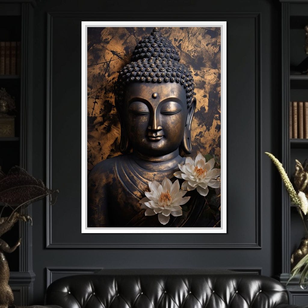Buddha's Bronze Serenity Canvas Wall Art