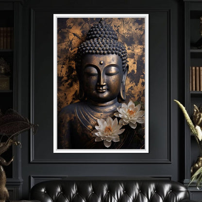 Buddha's Bronze Serenity Canvas Wall Art