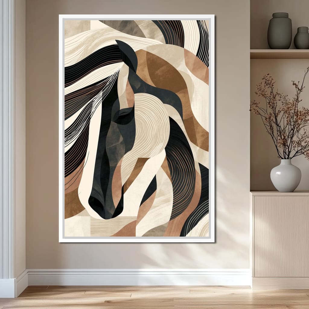 Stallion Earth and Shadow Canvas Wall Art