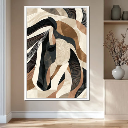 Stallion Earth and Shadow Canvas Wall Art