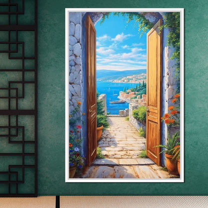 Open Door to the Sea Canvas Wall Art
