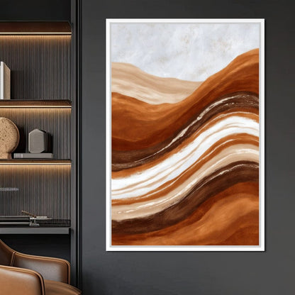 Desert Strata Flow Lines Canvas Wall Art