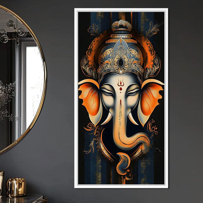 Divine Graceful Ganesha's Blessing Canvas Wall Art