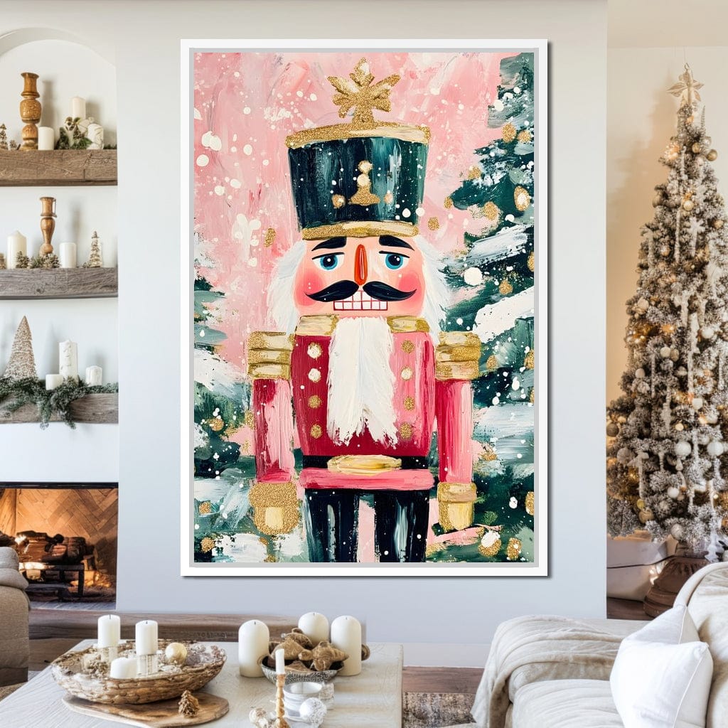 Festive Nutcracker Snow Parade Canvas Wall Art