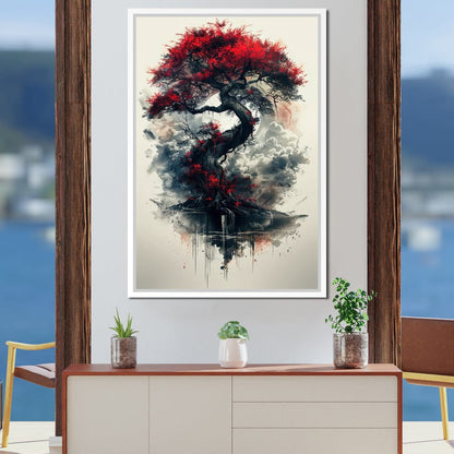Sanguine Canopy Resilience Canvas Wall Art