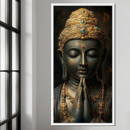Golden Buddha Tranquility Canvas Wall Art