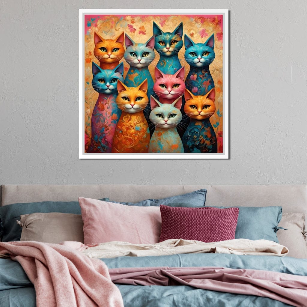Cat Kaleidoscope Canvas Wall Art