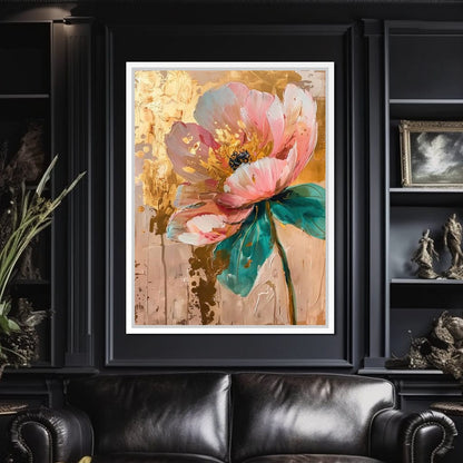 Modern Pink Flower Canvas Wall Art