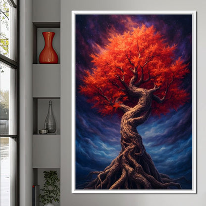 Fiery Crown of the Ancient Tree Canvas Wall Art