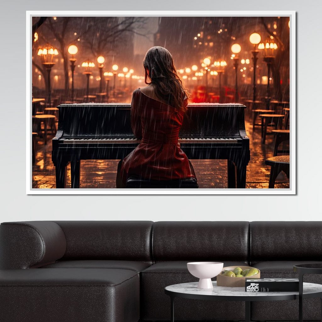 Piano Songbird Canvas Wall Art