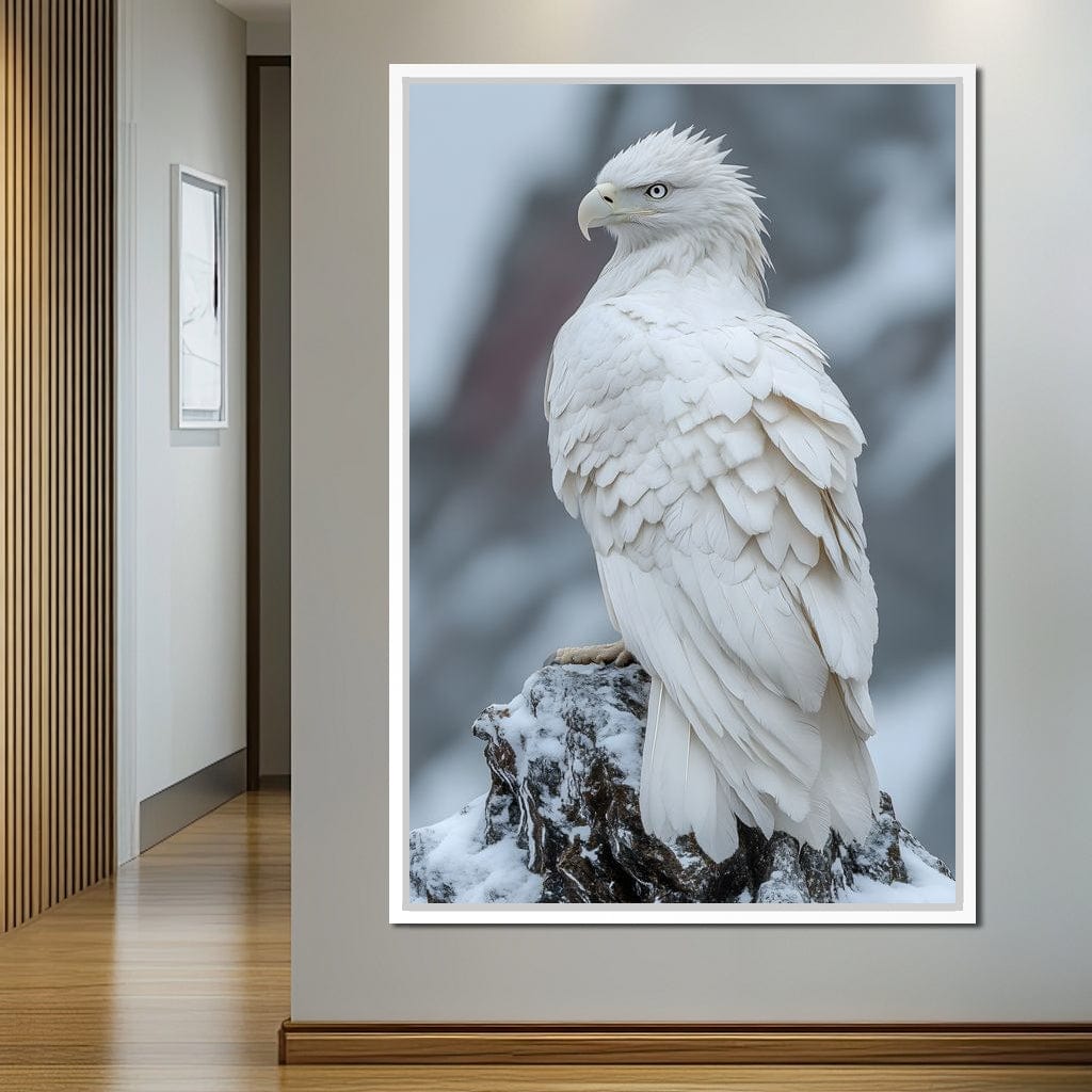 Majestic Winter Hawk Sentinel Canvas Wall Art