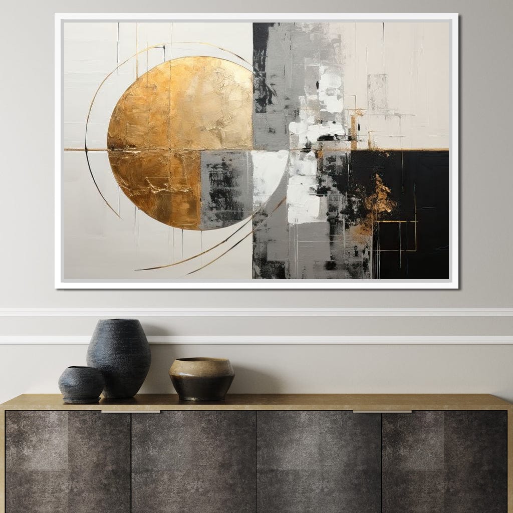 Golden Geometric Serenity Canvas Wall Art