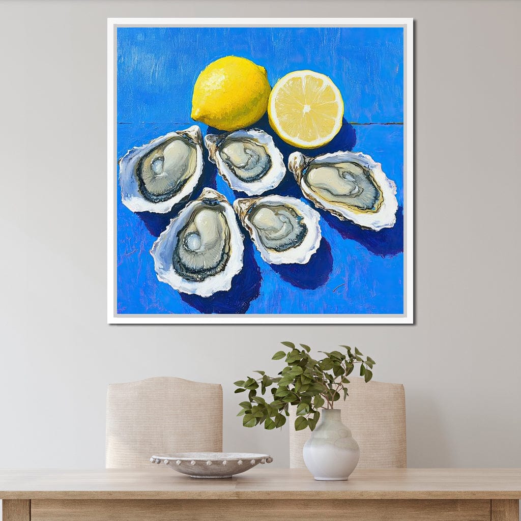 Lemon Kissed Oysters Canvas Wall Art