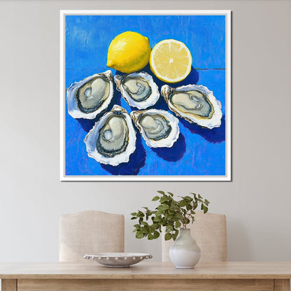Lemon Kissed Oysters Canvas Wall Art
